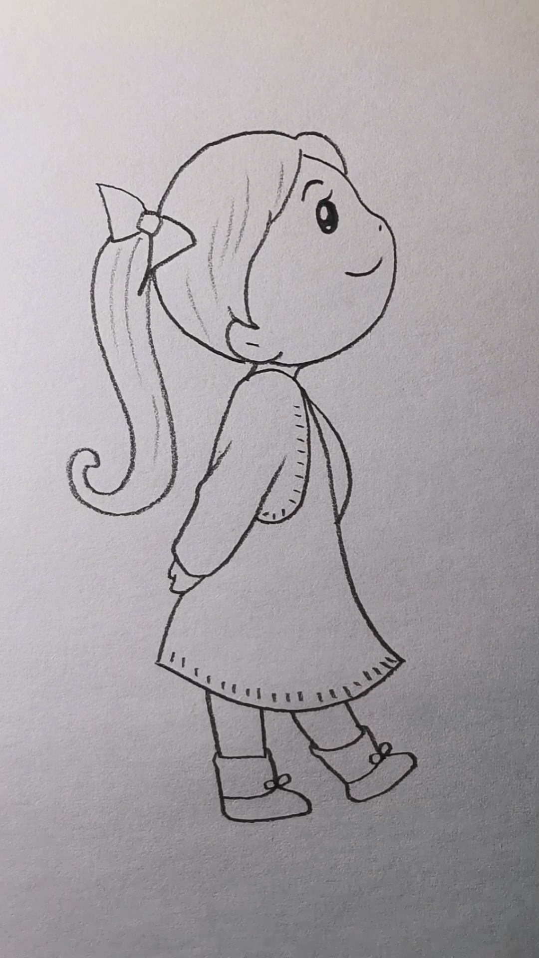 女孩简笔画。