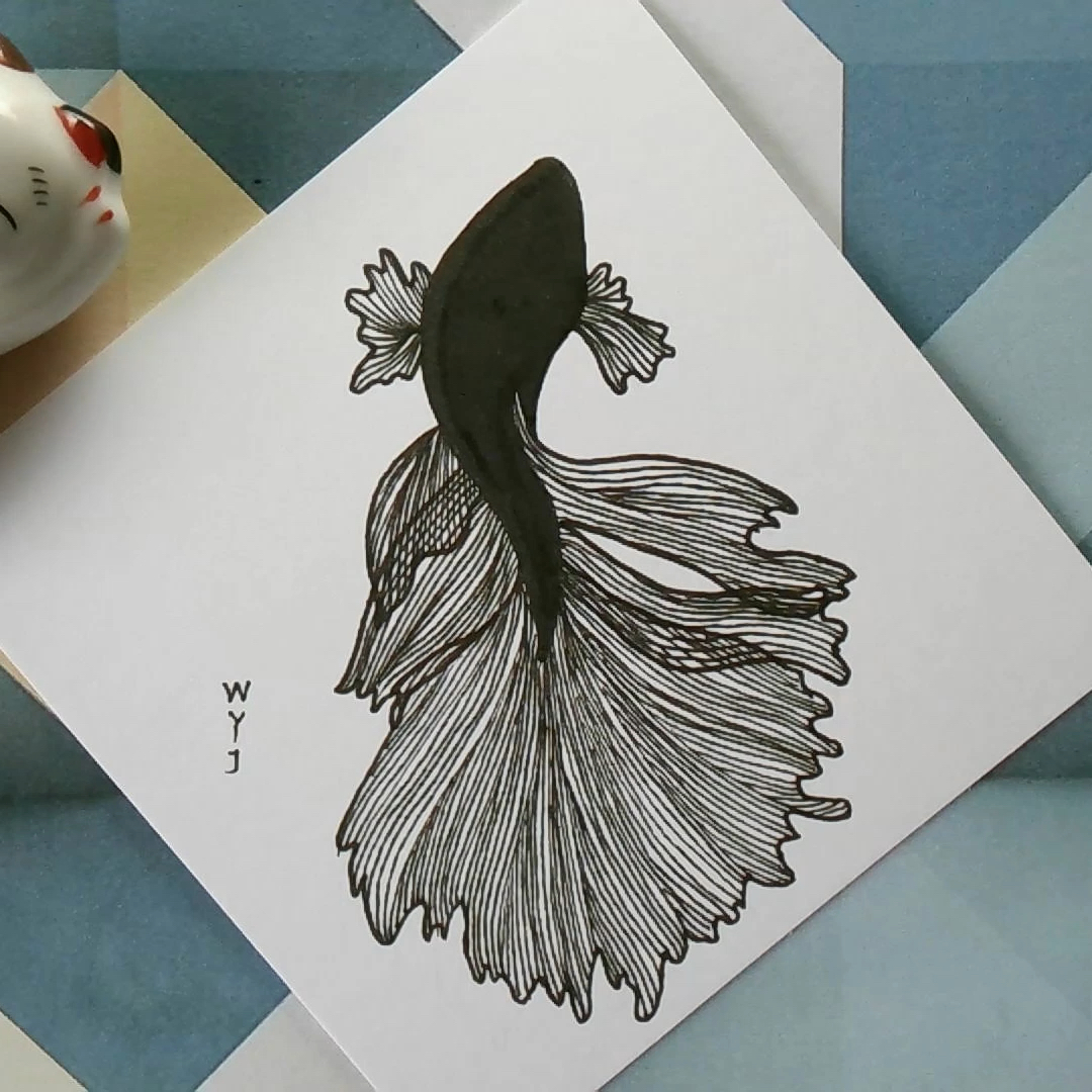 #禅绕画#画一条小鱼