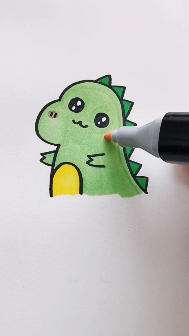 #简笔画#全网最简单的小恐龙，学不会你打我