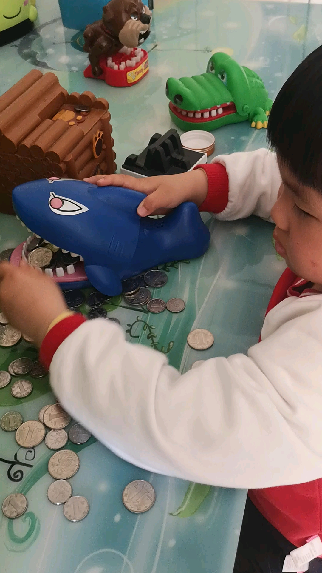 瞧瞧给大鲨鱼吃啥呢