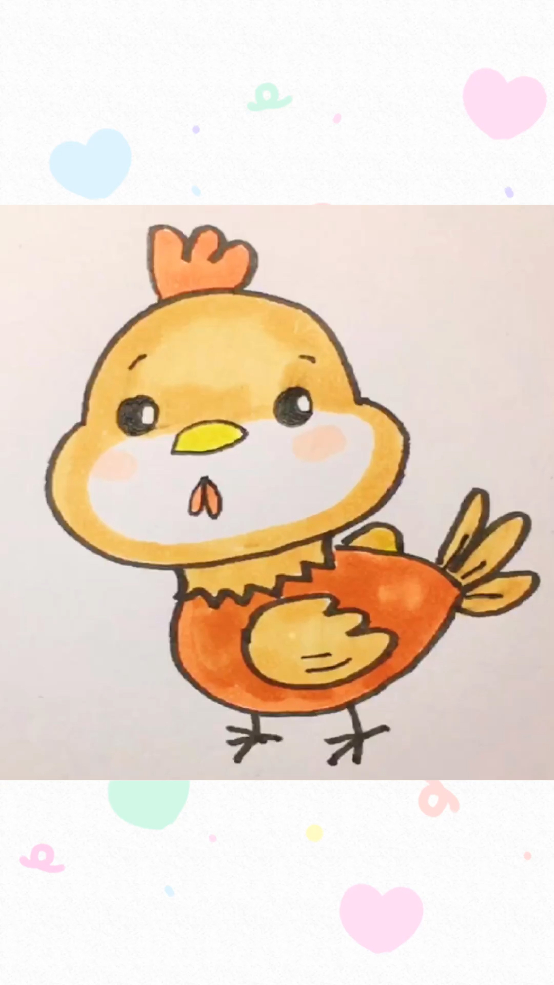 儿童趣味简笔画,一画只可爱的小鸡仔