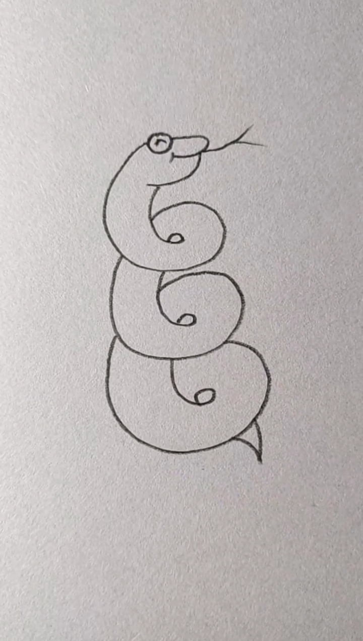 #简笔画#简单画小蛇