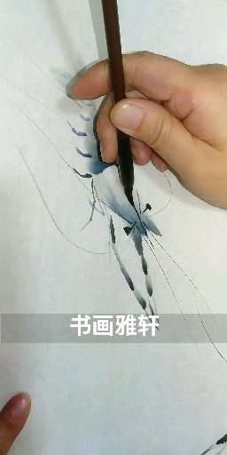 #中国画#左手画第六只虾祝大家六六大顺!