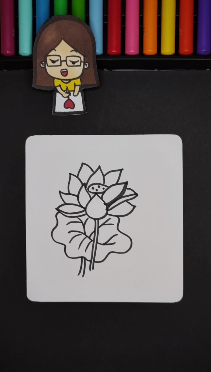 #简笔画#你家池塘有荷花吗?