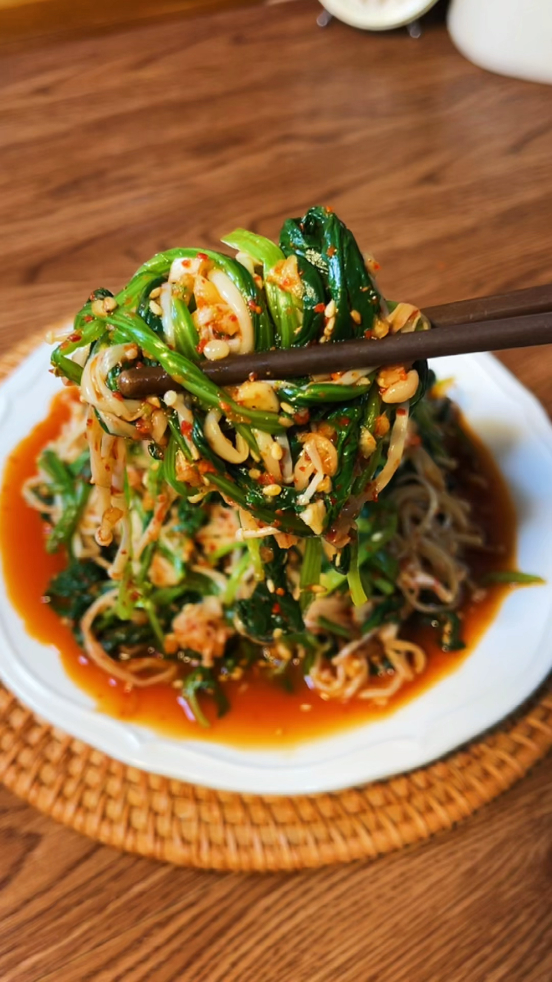 #该减肥了#可以当晚餐吃的凉拌菠菜金针菇,吃瘦不饿瘦