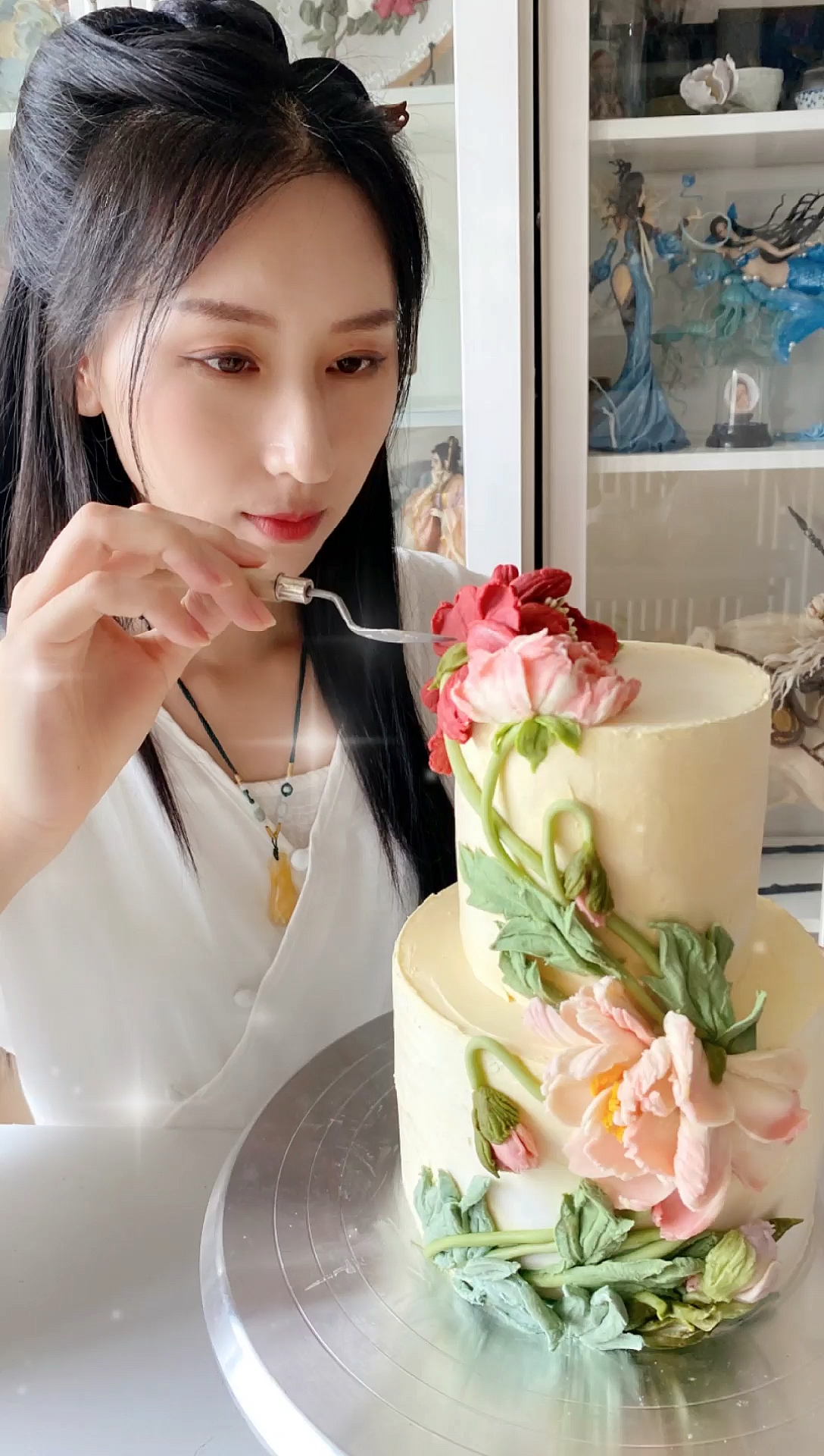 #生日蛋糕#中国风蛋糕,外婆生日送给她,老人家可开心啦!