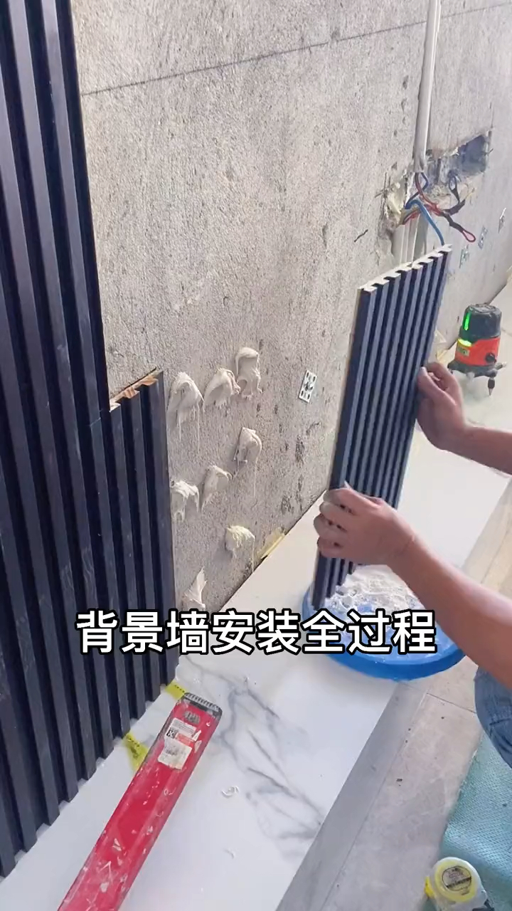 #客厅装修#岩板悬空电视背景墙干挂安装
