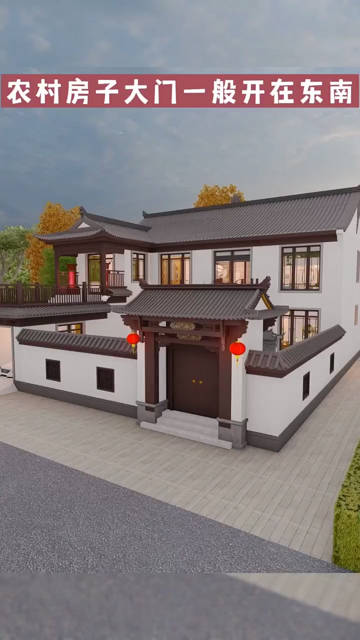 农村自建二层中式小院,别具一格