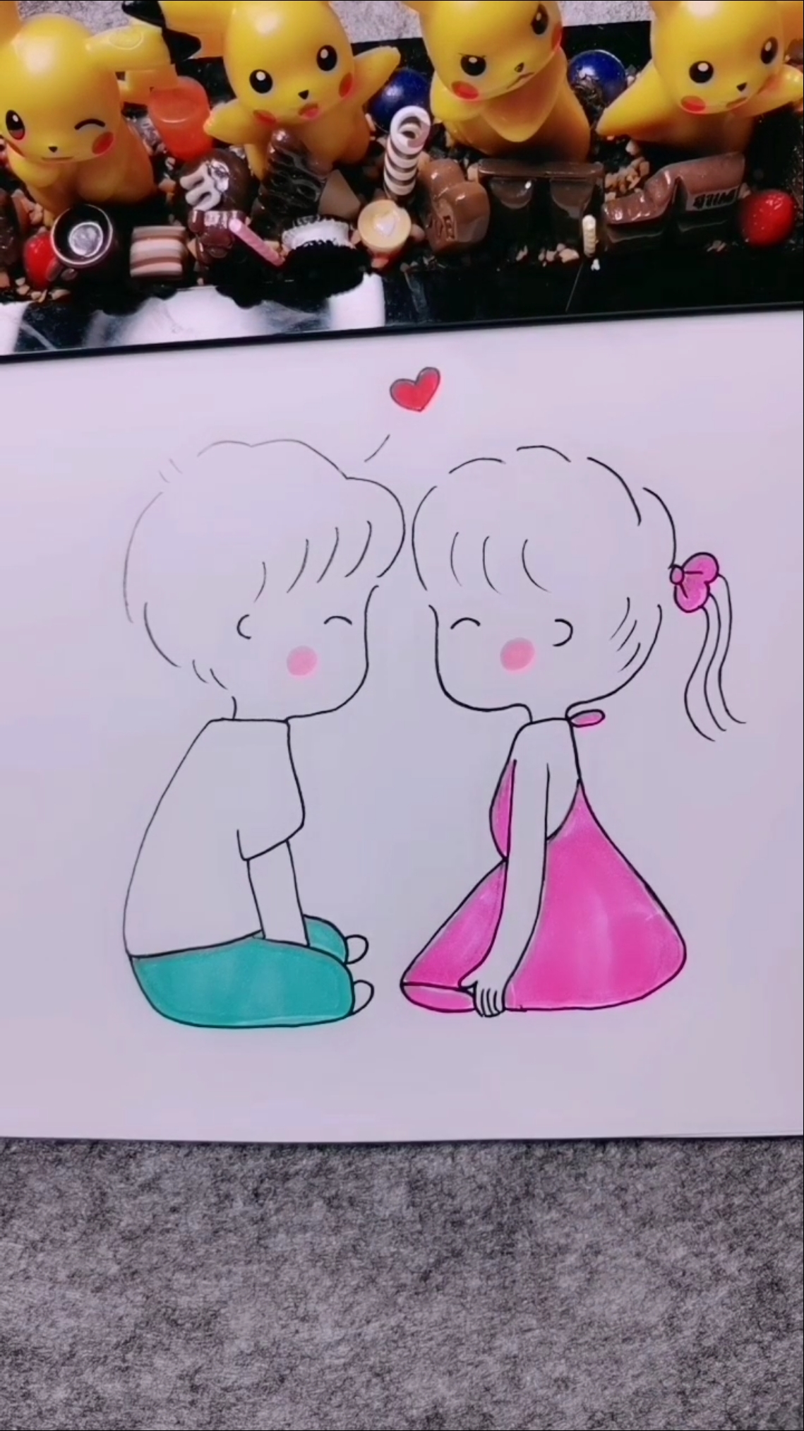 可爱情侣简笔画