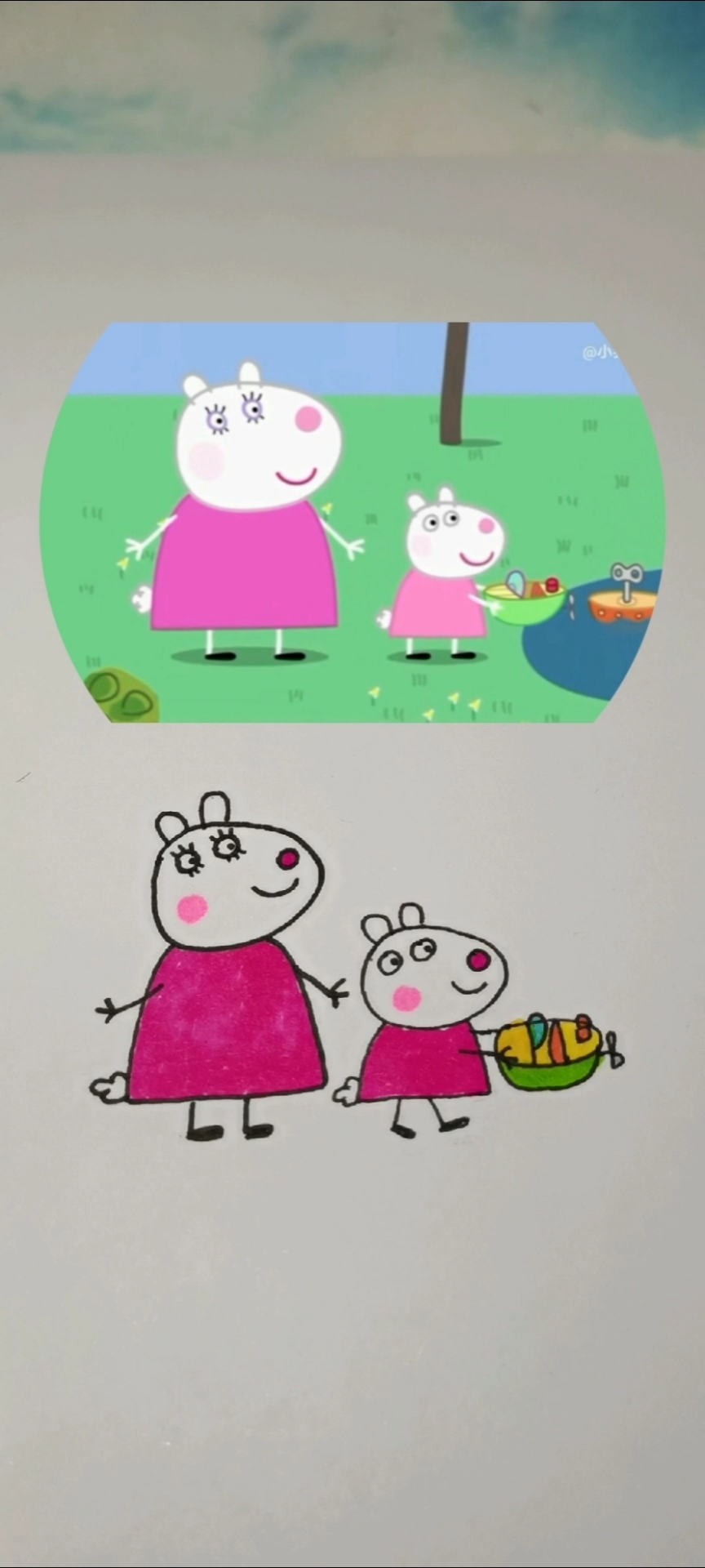 #全民最牛手艺人#羊妈妈和苏西简笔画