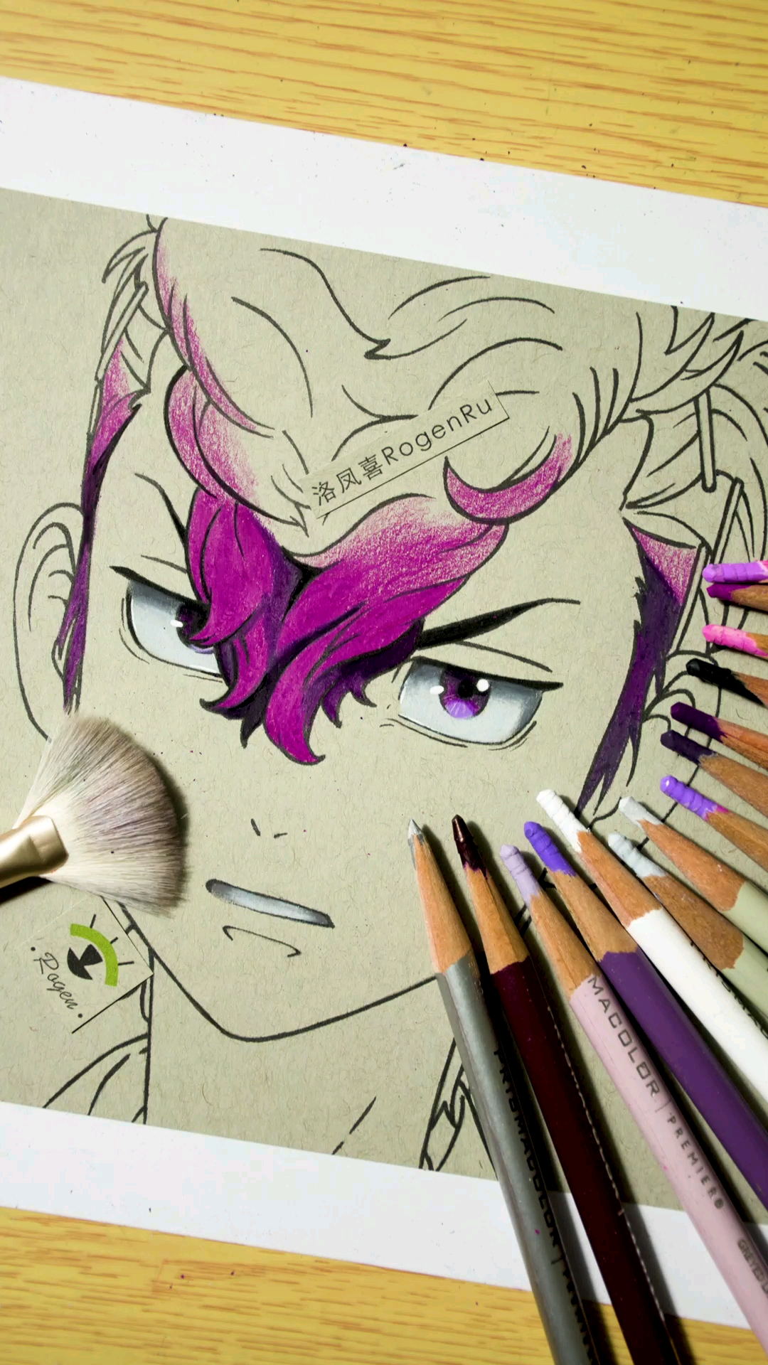 #画画原来如此简单#如何用油性彩铅画「千堂敦·东京卍复仇者」漫画头像