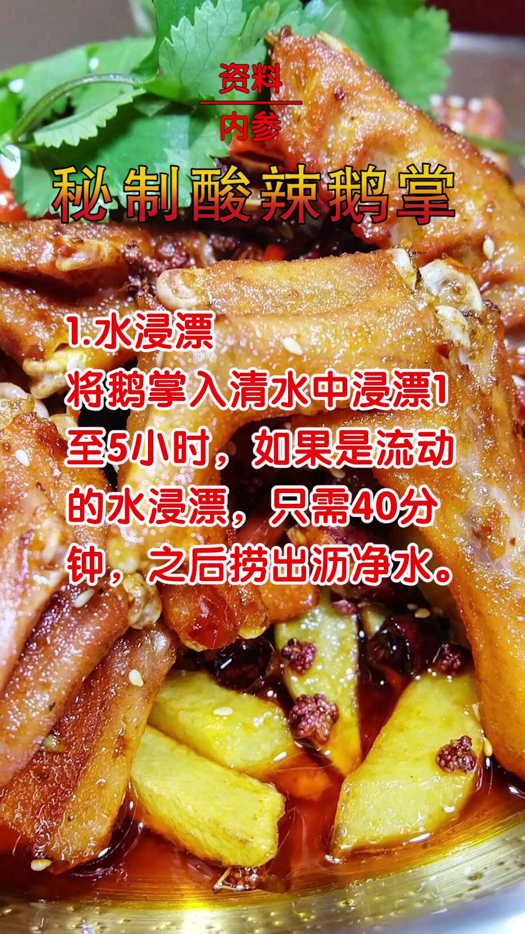 #卤菜#秘制酸辣鹅掌配方及详细操作步骤分享