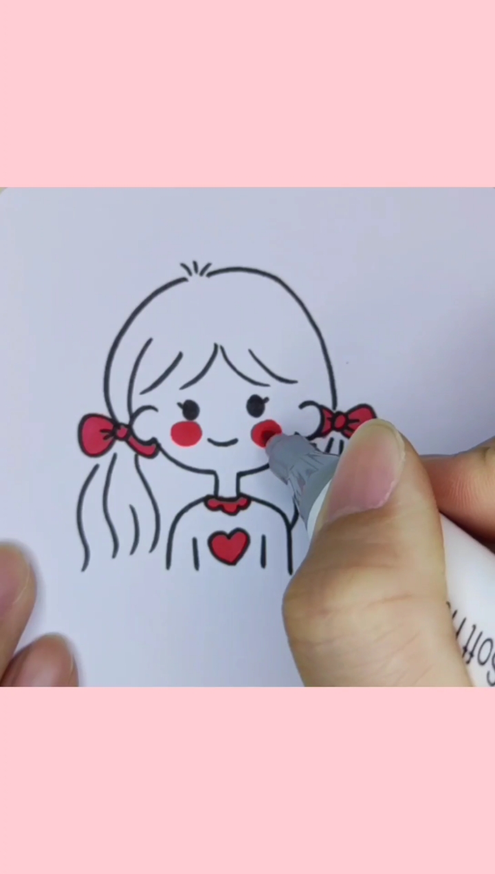 #画画原来如此简单#画一个可爱的女孩子头像#简笔画#头像