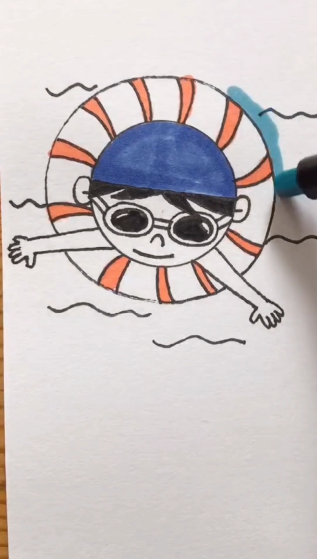 #简笔画#你们要的游泳图来啦