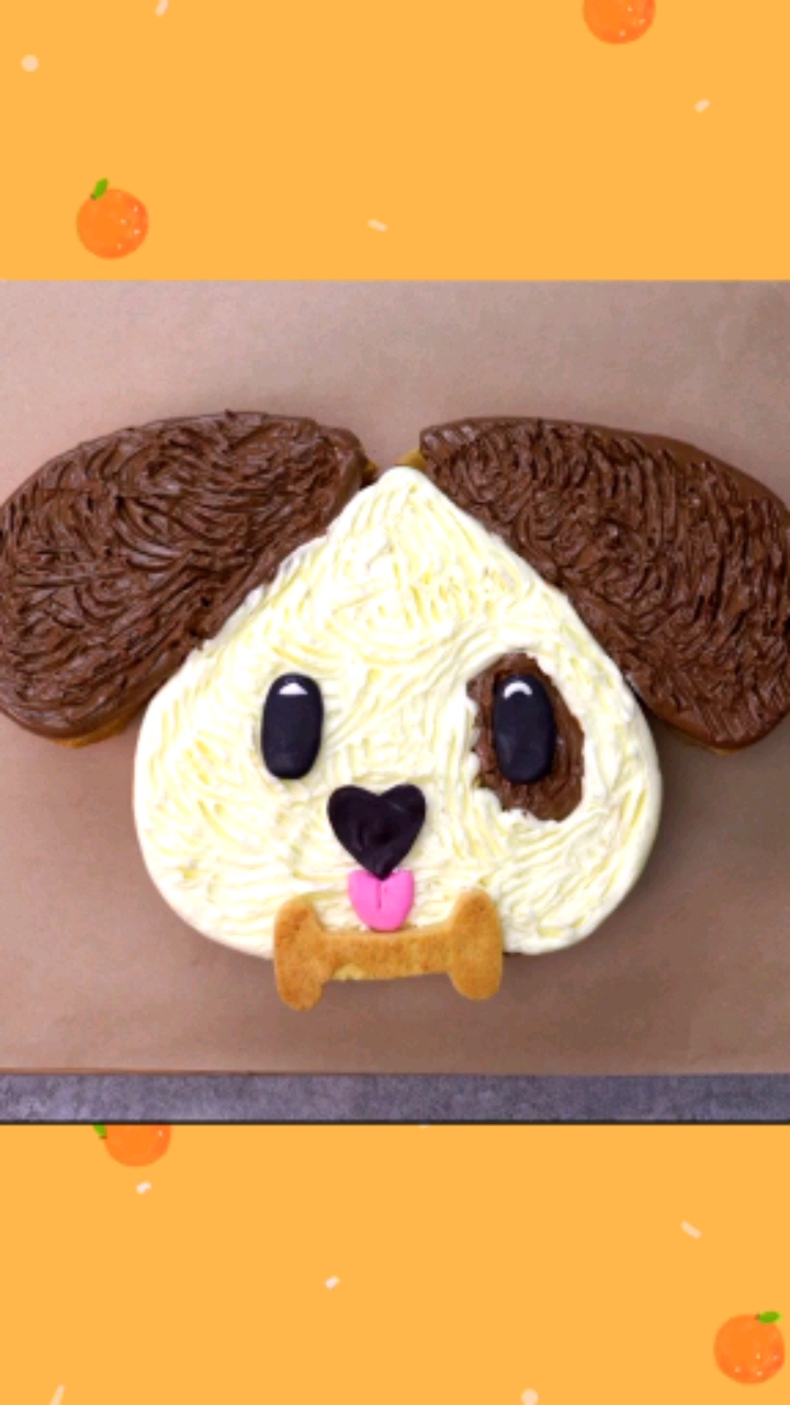 #音为有你#超级可爱的狗头蛋糕美食制作教学视频
