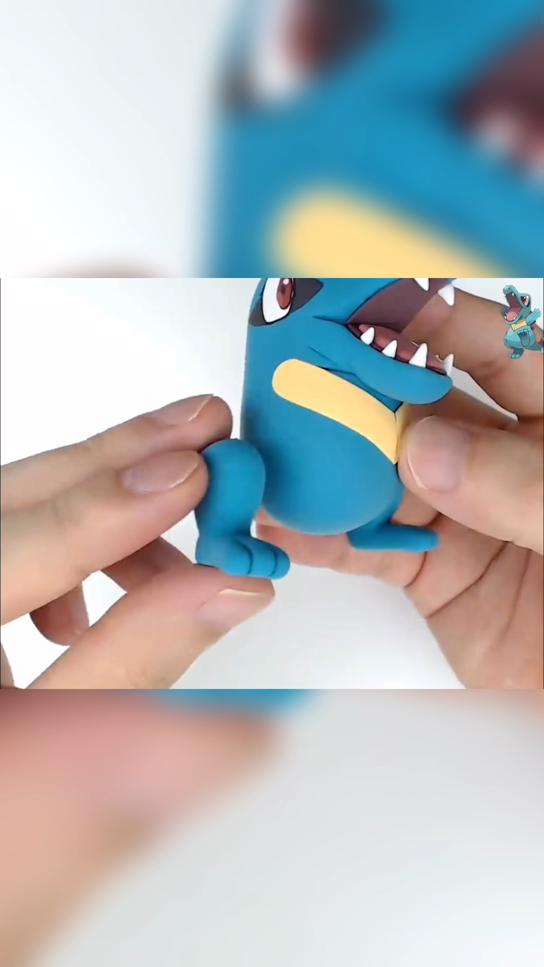 #超轻粘土#【黏土制作】神奇宝贝托托迪尔线(鳄鱼)!立体感不错!一起来学做手工吧!