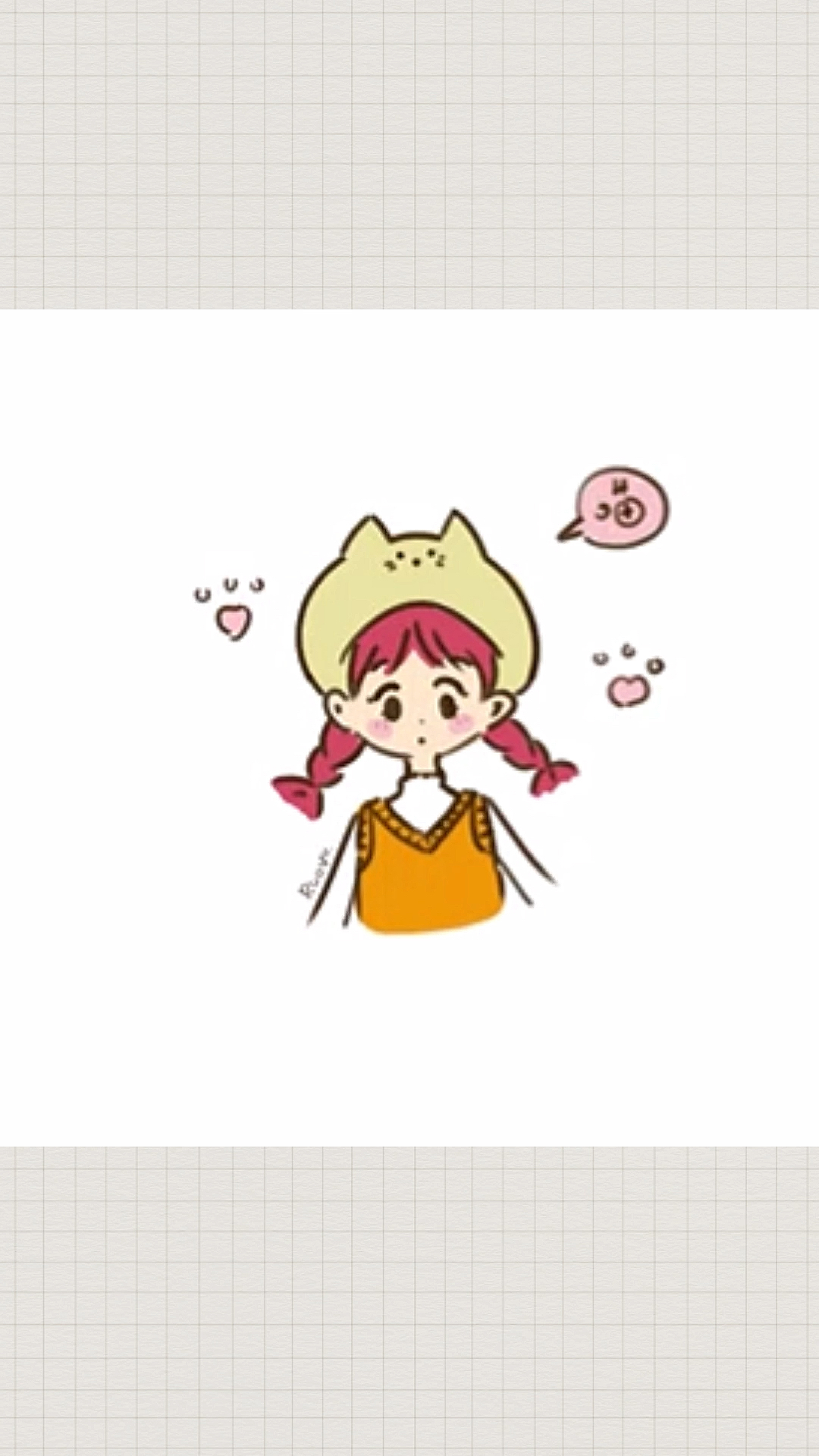 #简笔画#可爱卡通女孩头像简笔画～
