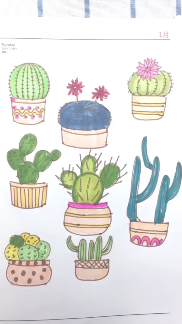 #简笔画#可可爱爱多肉