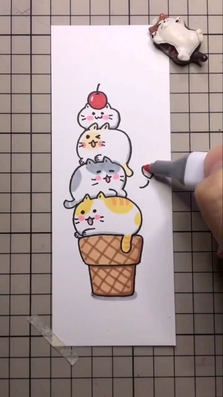 今天分享可爱小猫简笔画