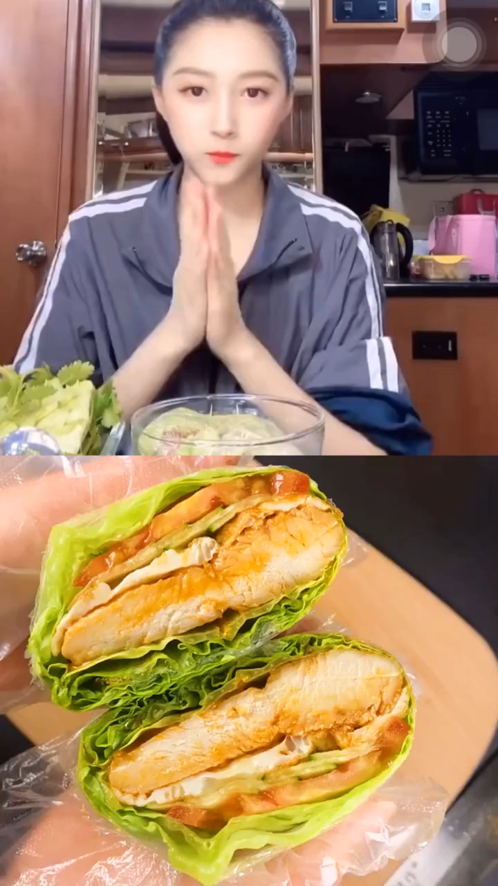 %关晓彤蔬菜三明治身材好是有原因的,超级简单的明星减脂餐,学会了吗#减脂