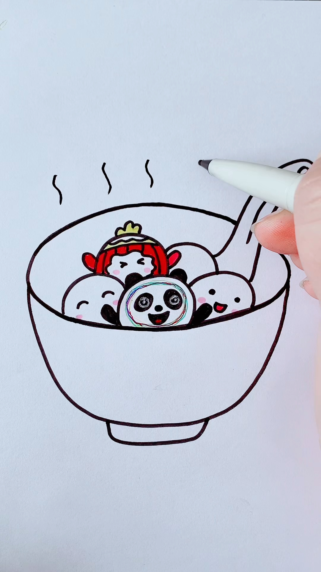 #简笔画#吃汤圆喽