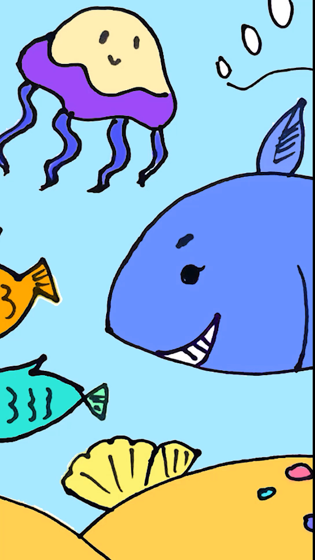 #简笔画#有趣的海底世界简笔画,看到最后的才是真爱