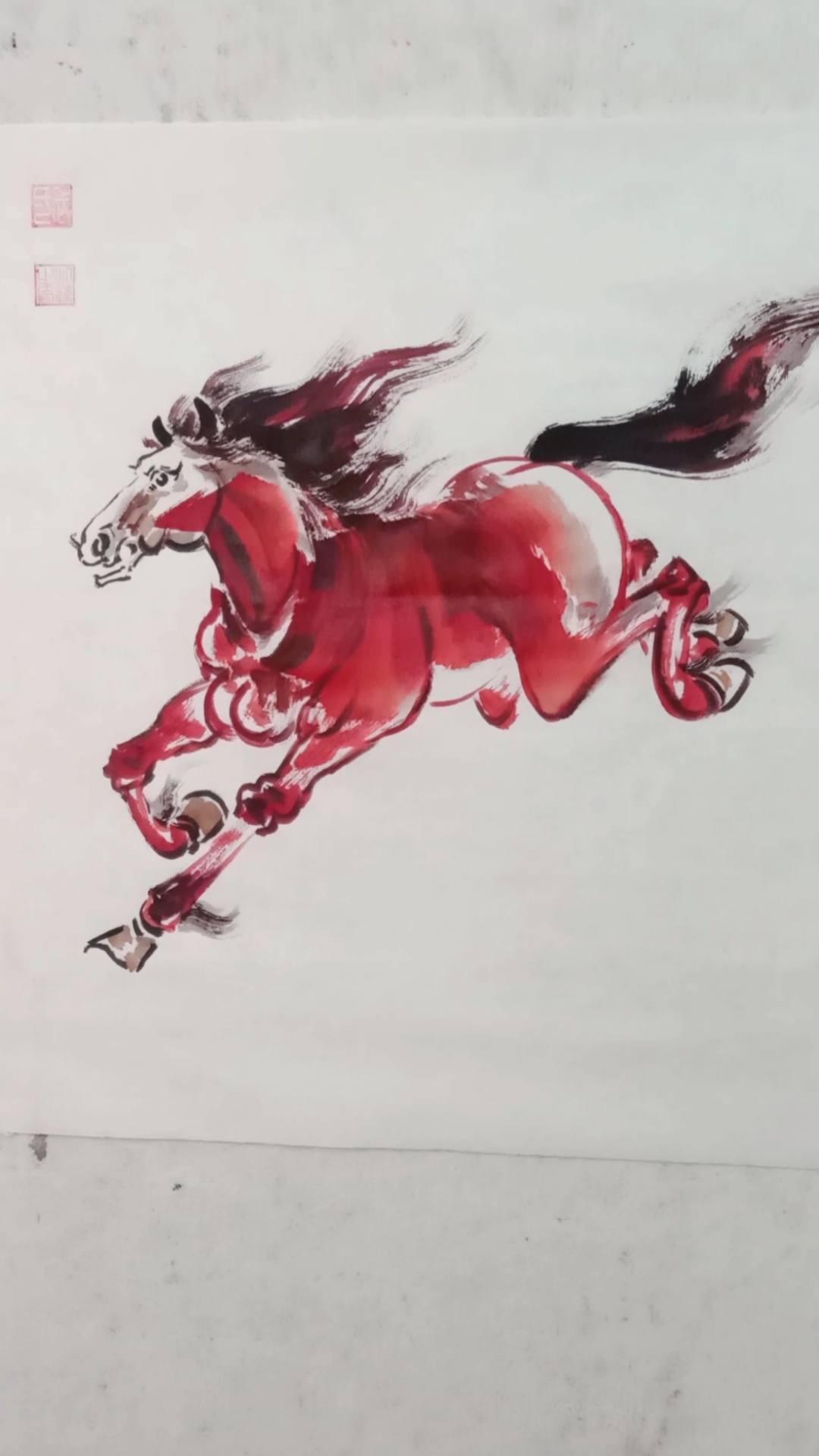 国画大咖三五笔画奔马