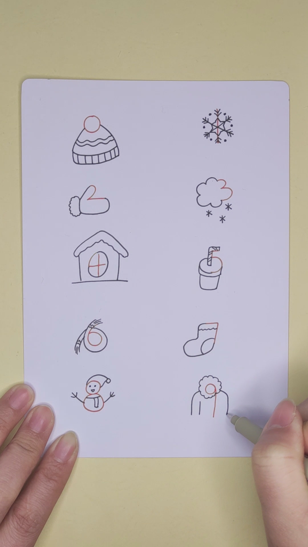 #画画原来如此简单#关于冬天的简笔画，记得收藏哦#简笔画#画画