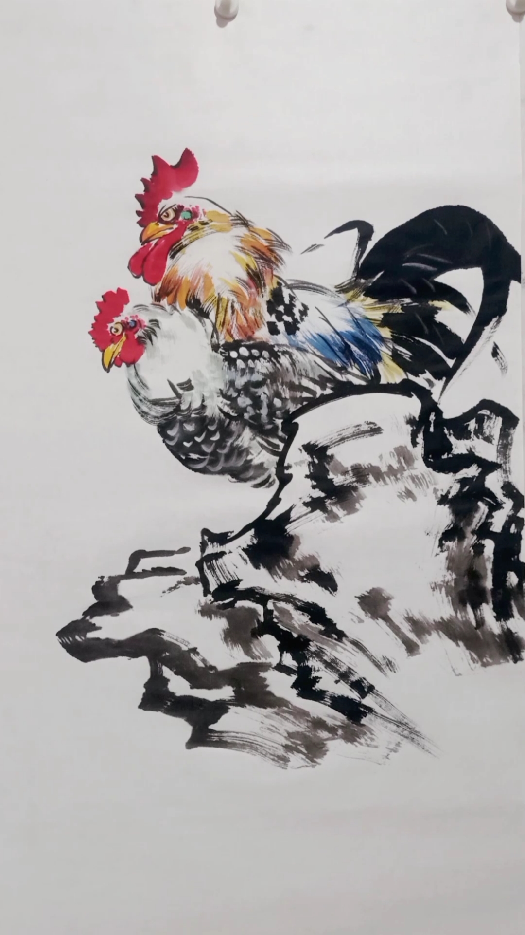 写意国画,绘画技法画公鸡啦,一看就会