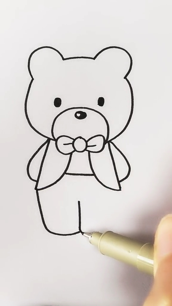 #画画原来如此简单#画可爱的熊熊先生#卡通简笔画#每日一画