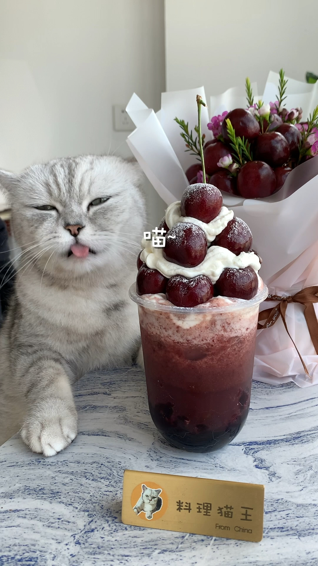 #小小爱宠萌化你#你离车厘子自由,只差一只会做饭的猫咪