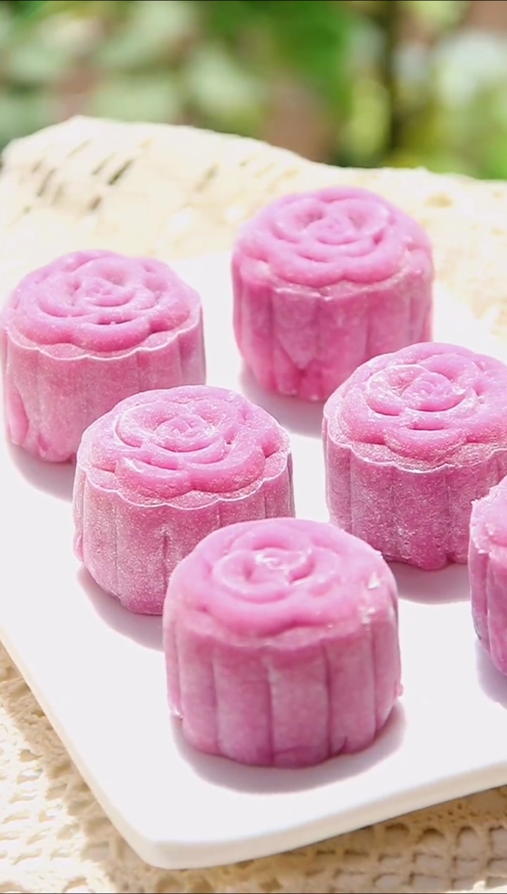 #美食#紫薯冰皮月饼,你们会做吗?