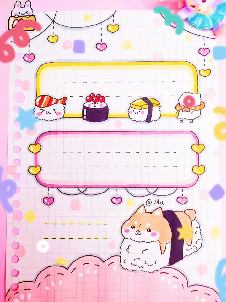 #画画原来如此简单#寿司手帐教程来咯，边画边想吃()