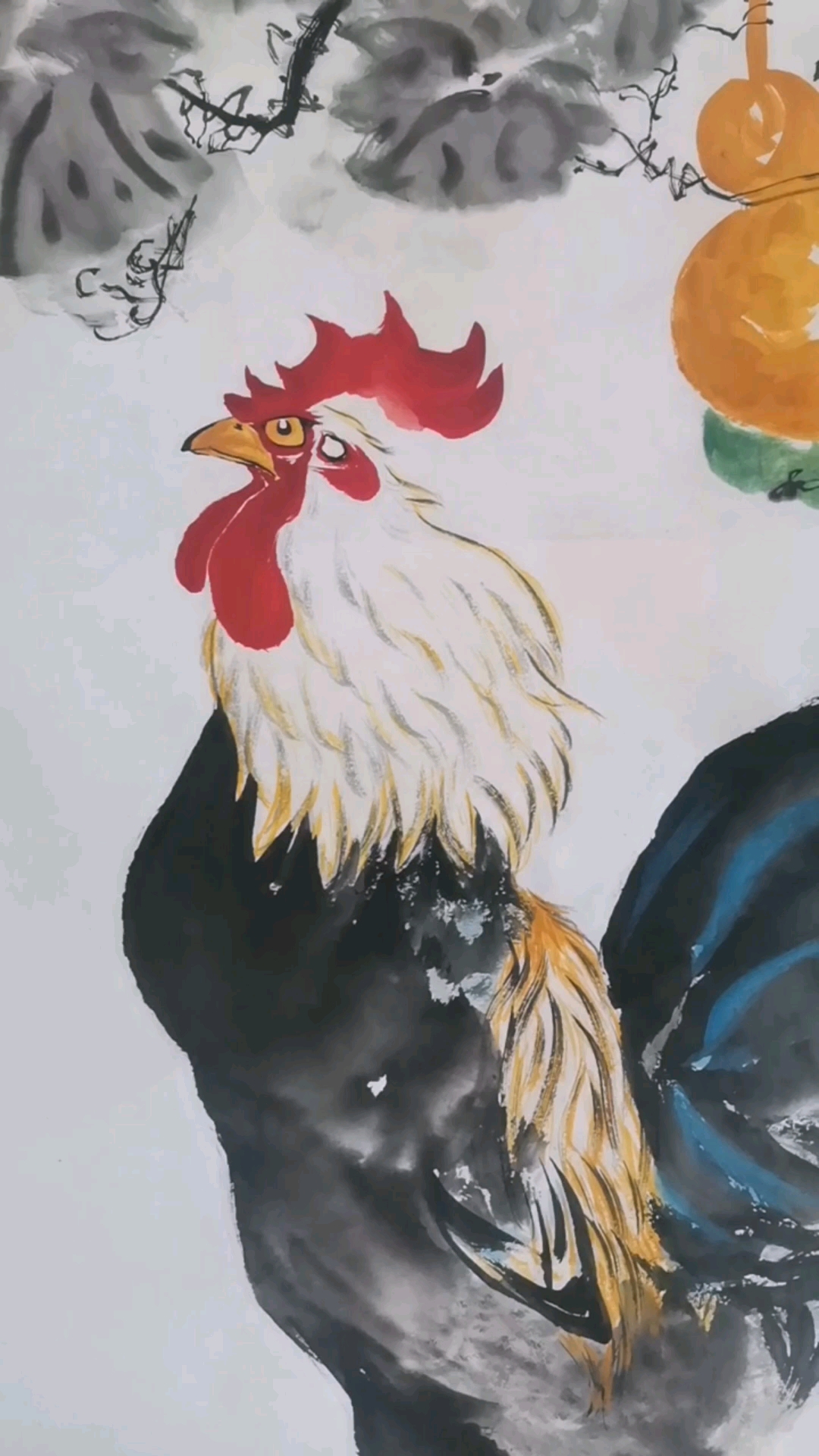 王兴民国画公鸡:一幅难得一见的大作品
