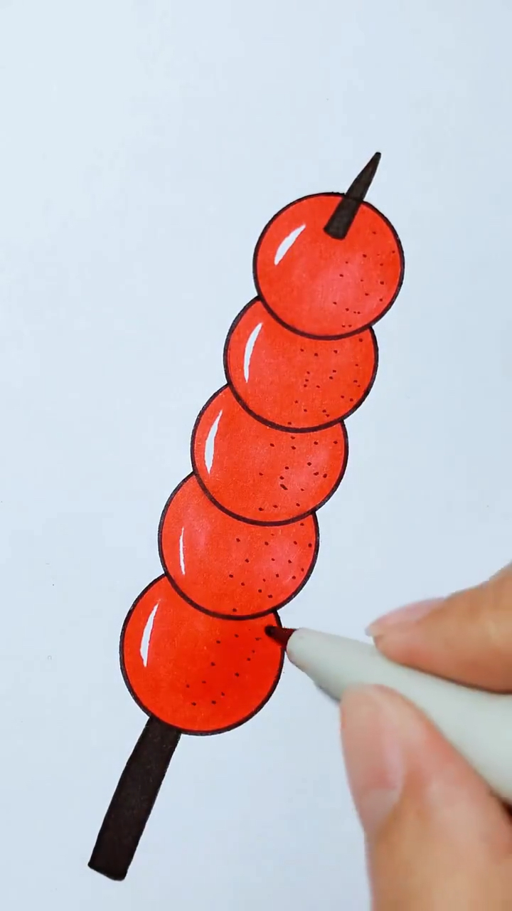 #儿童简笔画#简笔画冰糖葫芦