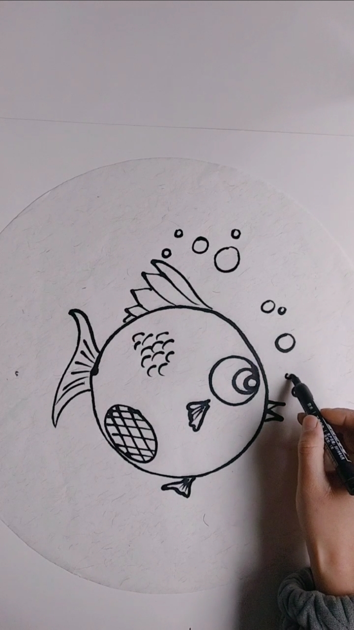 #画画#宝宝简笔画~小鱼儿游啊游