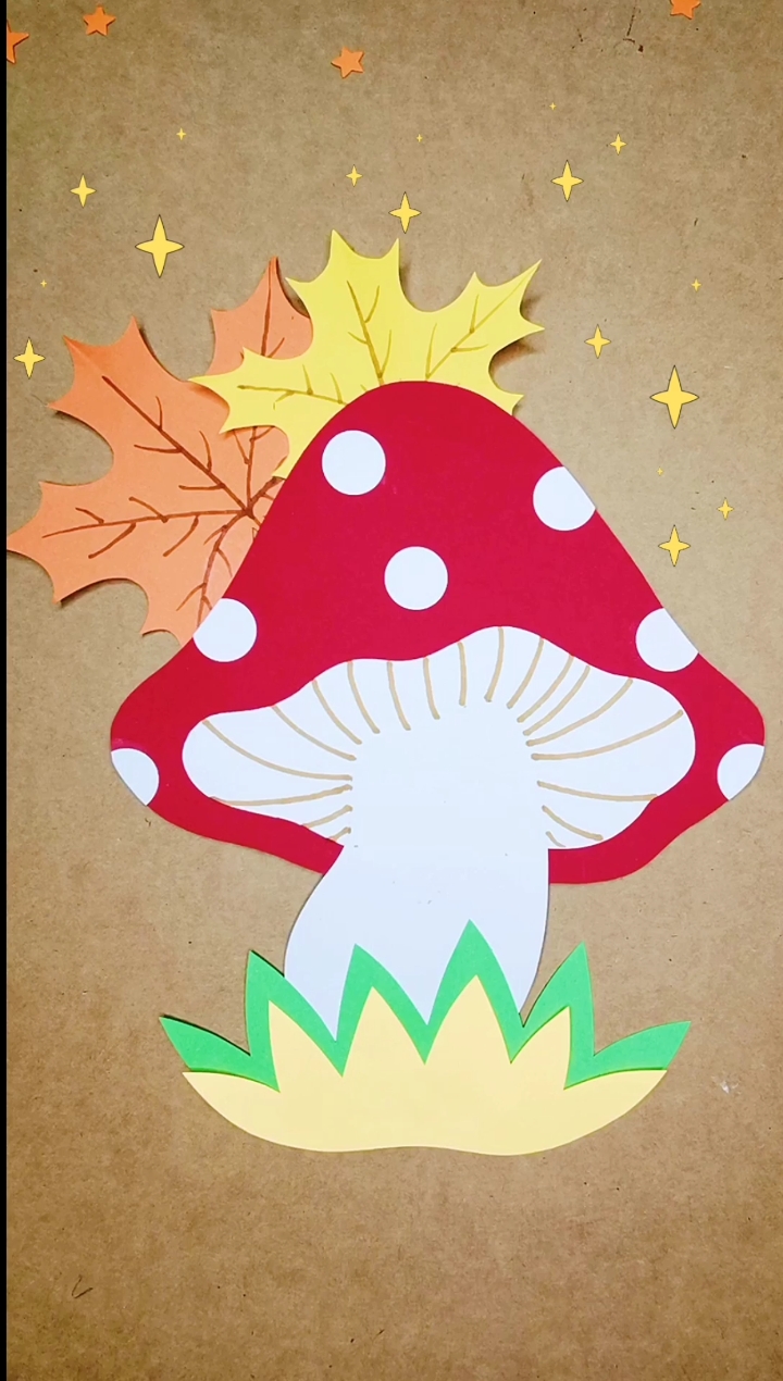 #手工制作#可爱的卡纸小蘑菇,你们学会了吗?