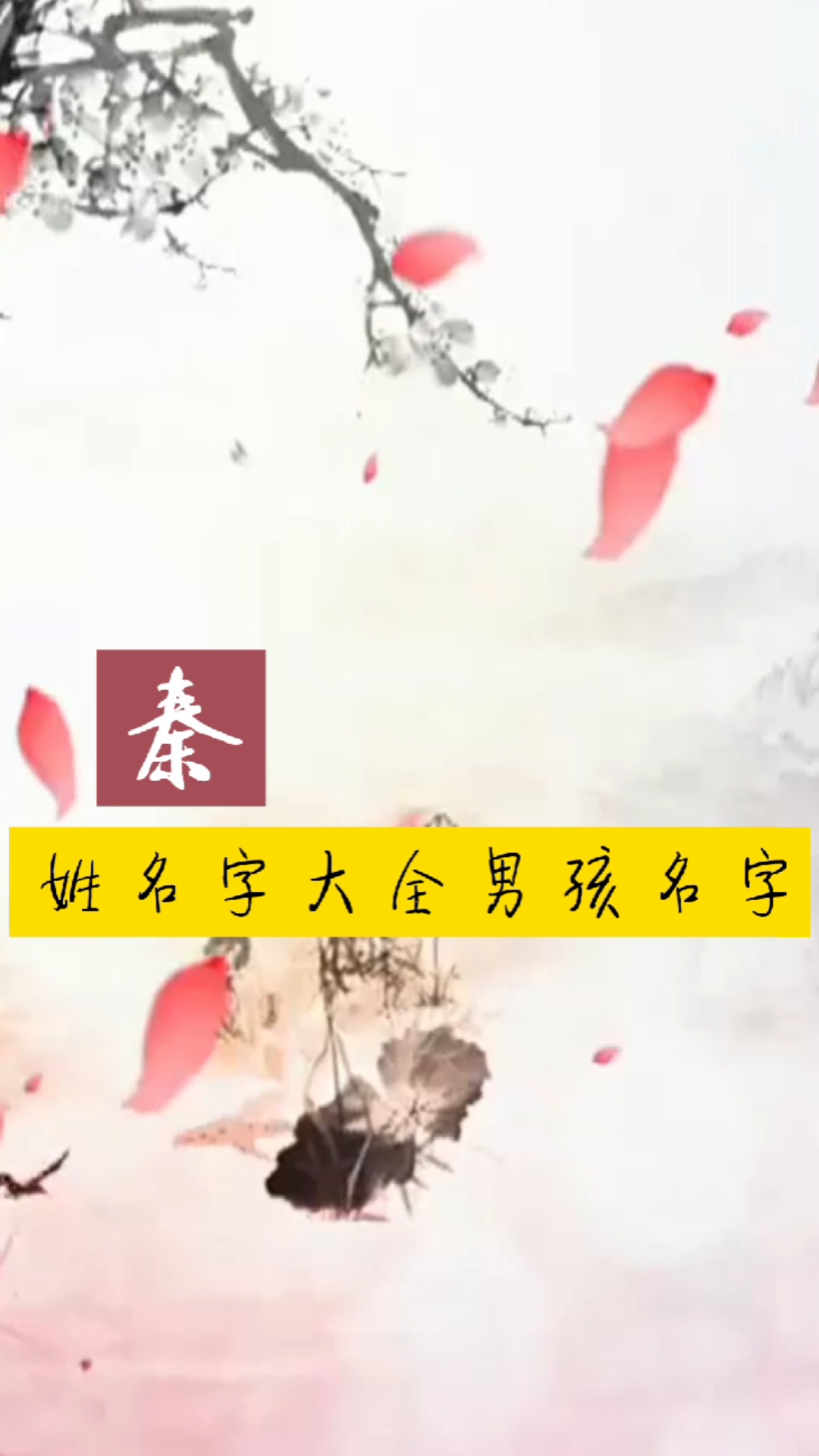 秦姓名字大全男孩儿名字;#秦姓男孩取名;