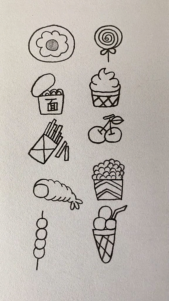 #简笔画#用0～9画食物