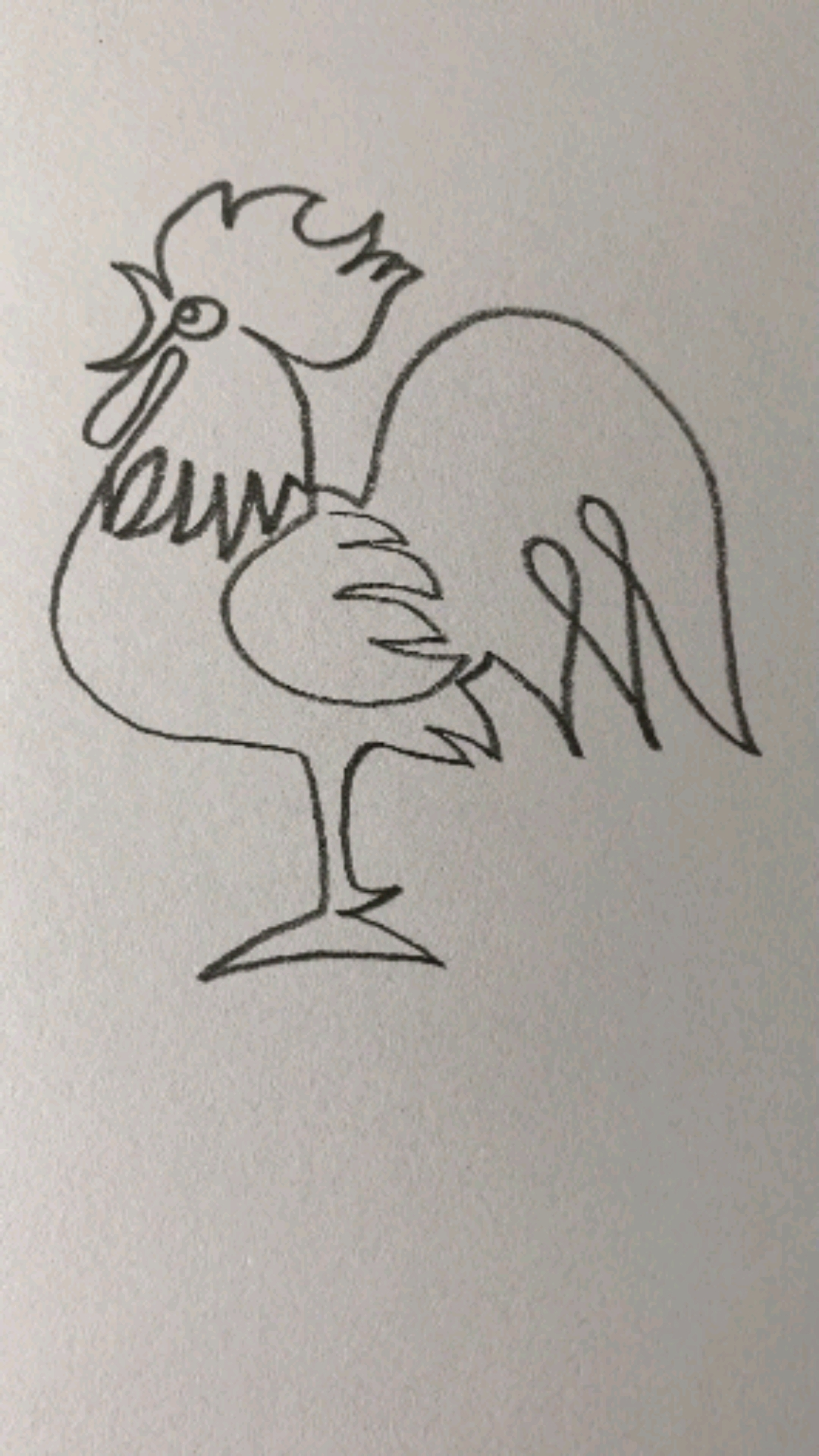 一笔画公鸡打鸣