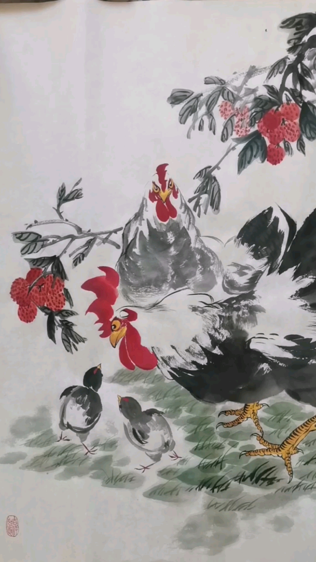 王兴民国画公鸡:喜欢吗?鸡王呵呵