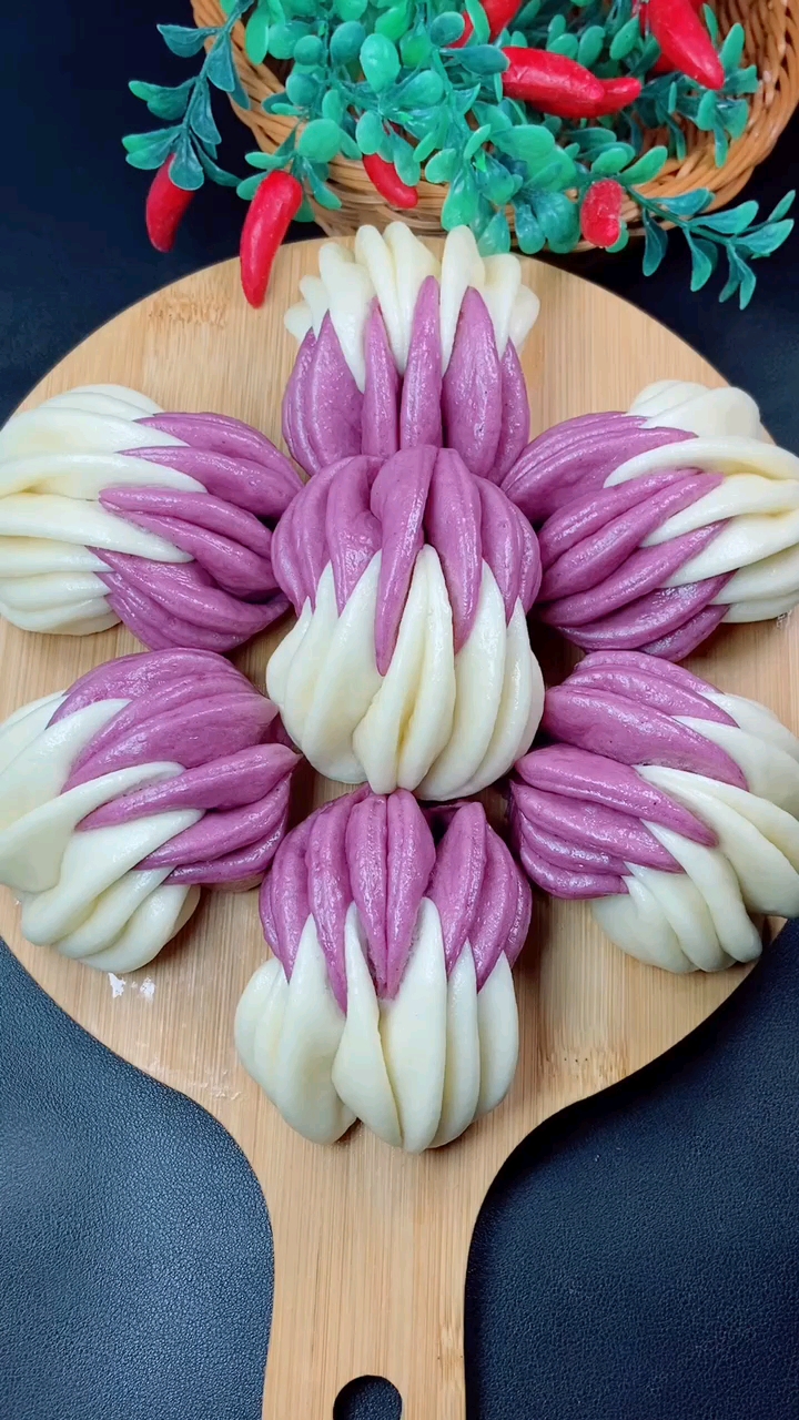 紫薯双色花卷新做法