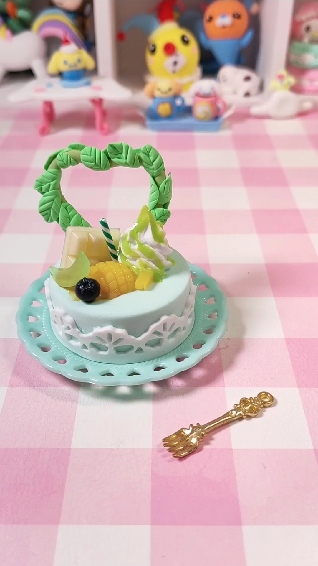 纸粘土蛋糕教程～心心相印