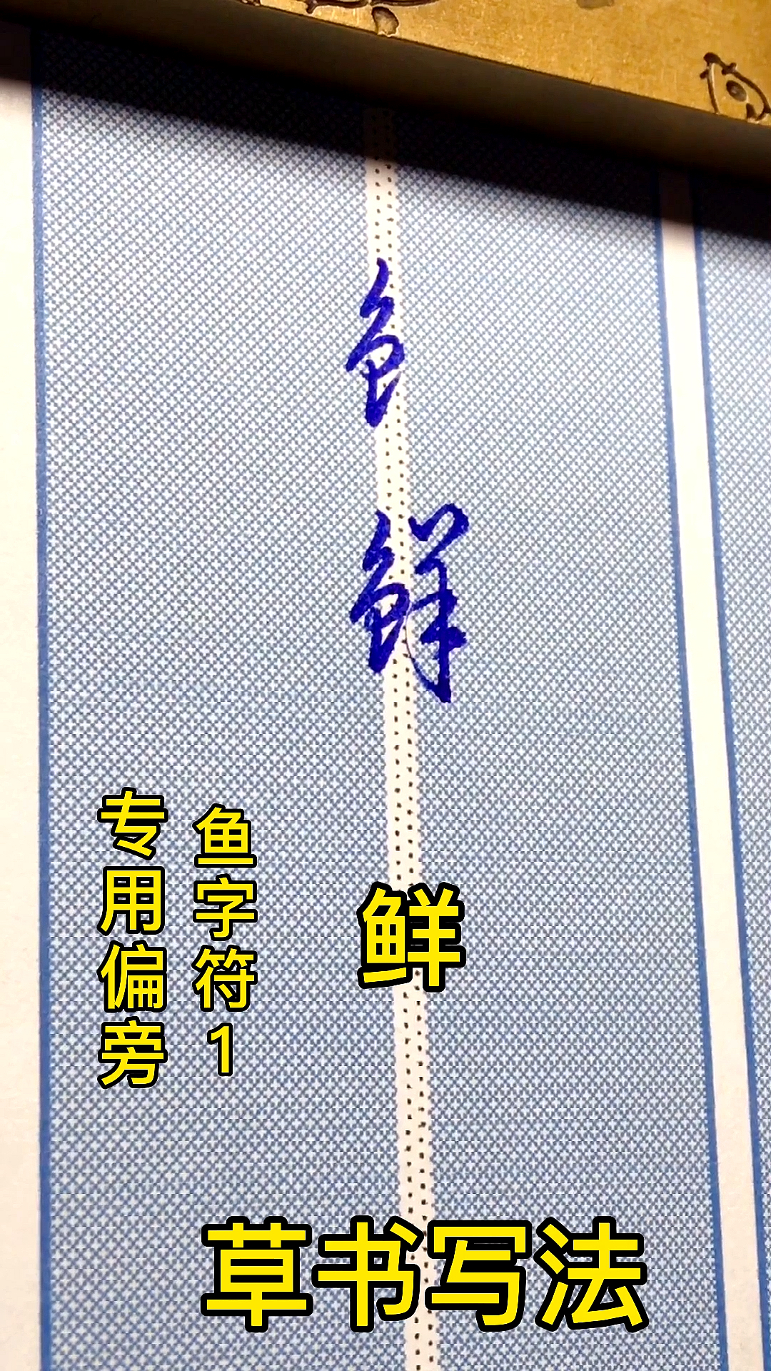 #硬笔手写#草书写法之专用偏旁“鱼”字符的写法,学会这一招轻松搞定这些字。