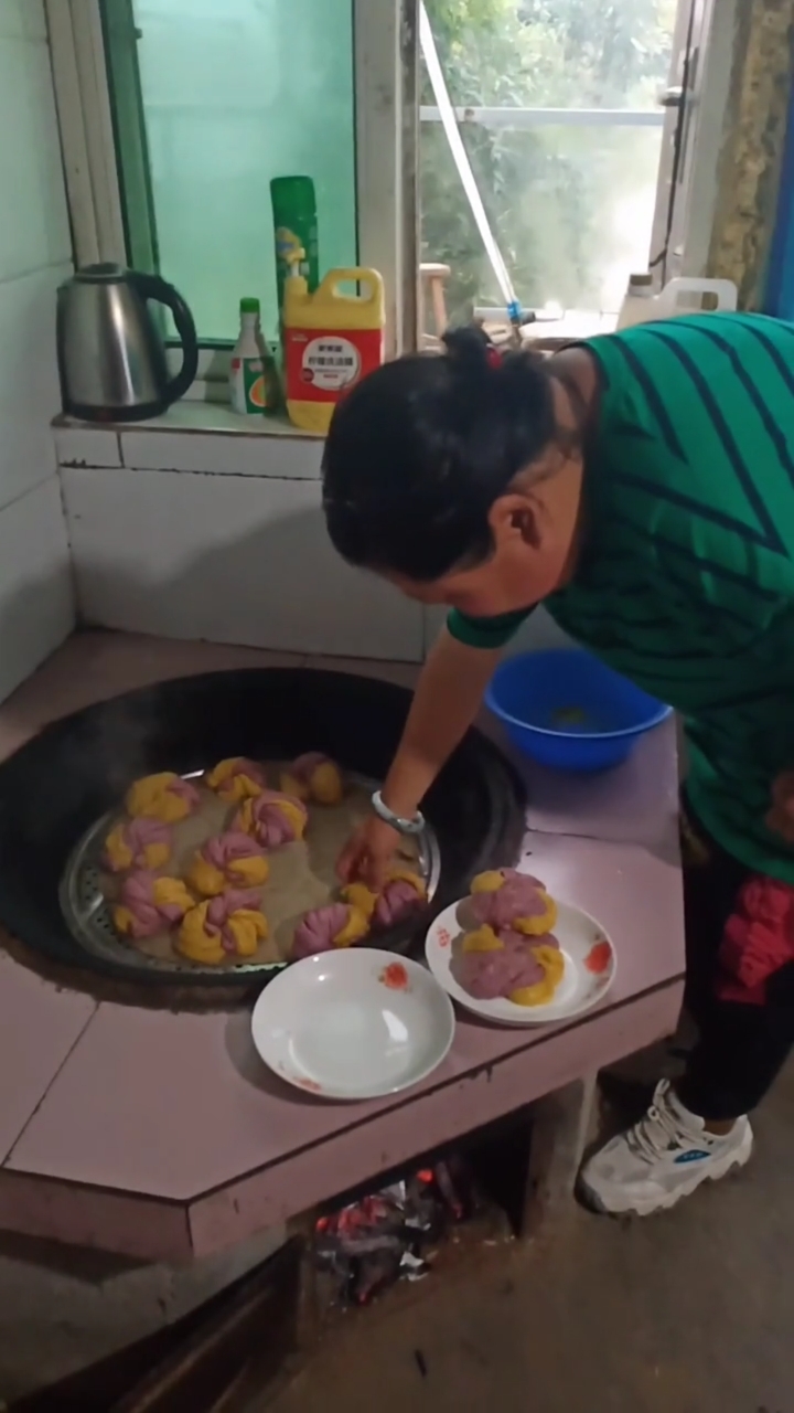 东北胖丫到饭点了,今天做了紫薯和南瓜花卷,豆角炖肉,简单的农村生活让人羡慕羡慕