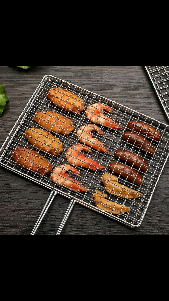 烧烤拍子,烤鱼夹网夹子羊肉串篦子不锈钢烤鱼夹子烧烤工具烧烤网夹子烤菜夹