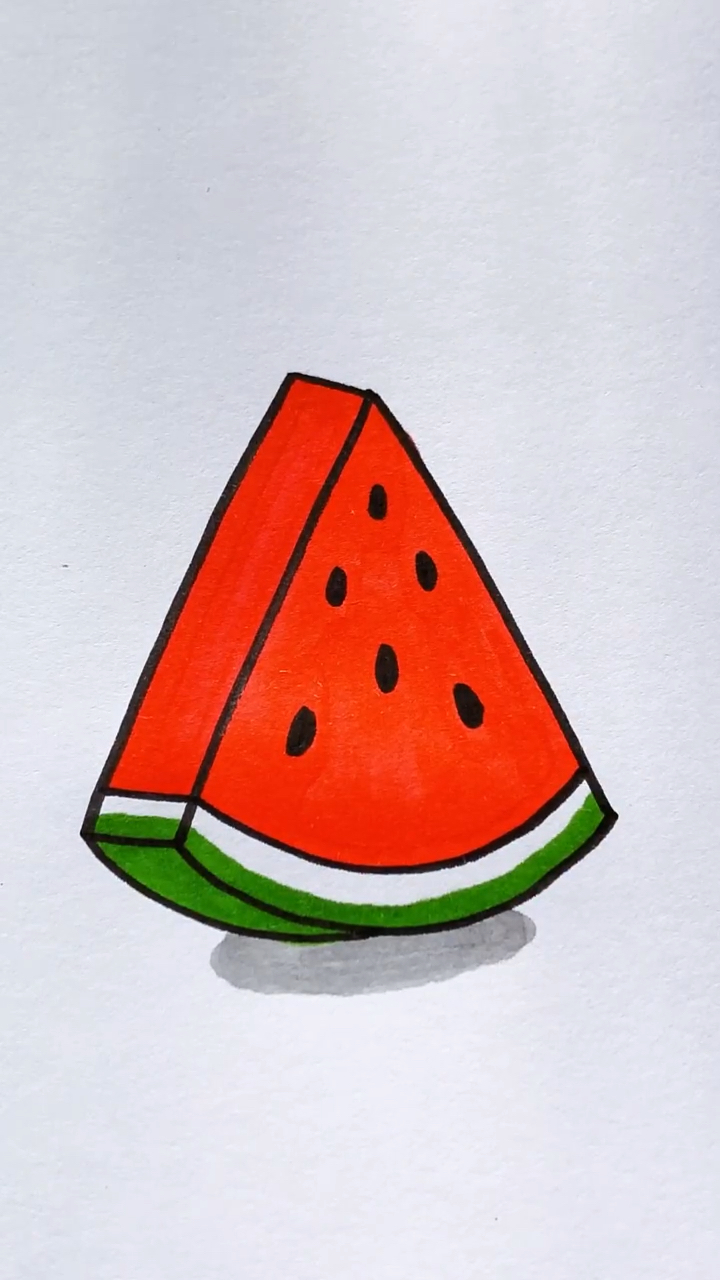 #简笔画#简笔画西瓜