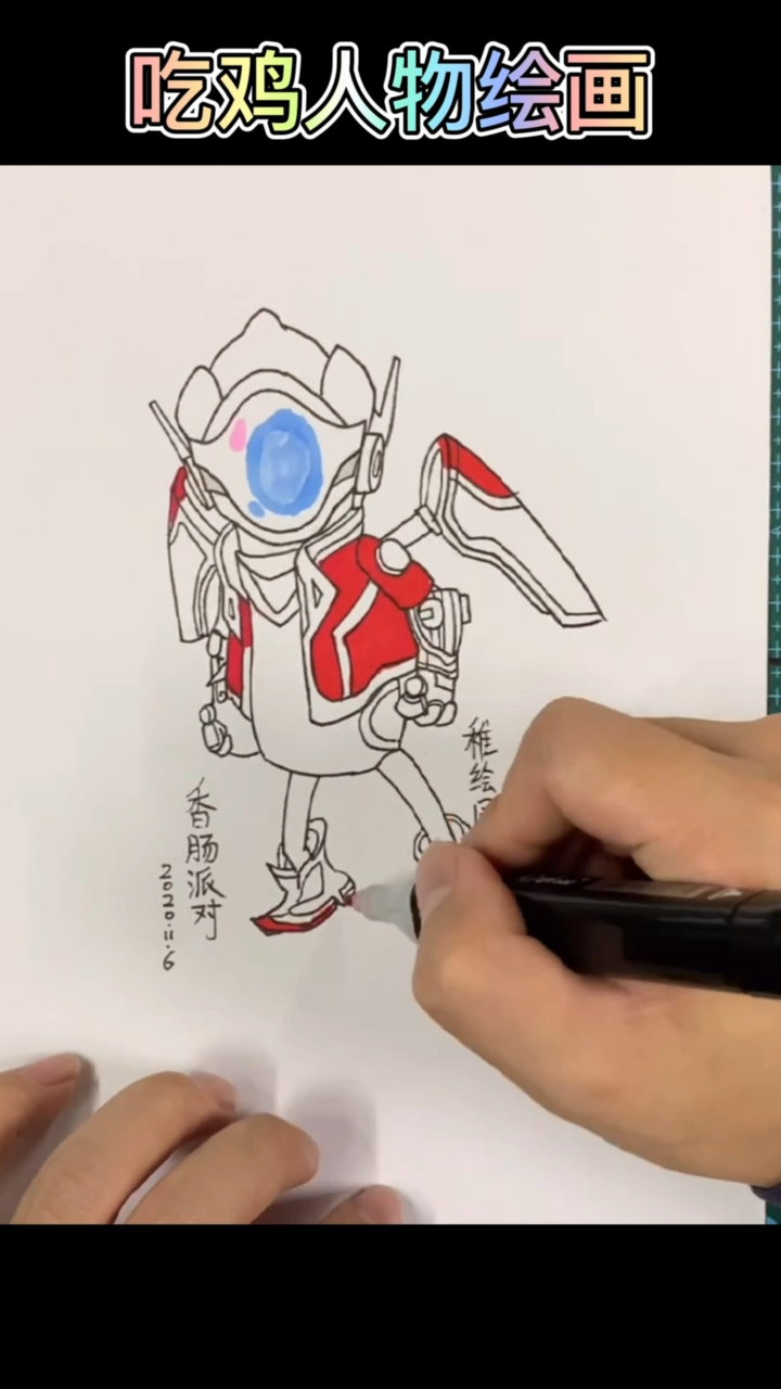 #香肠派对#香肠派对简笔画:简单又好看的太空人