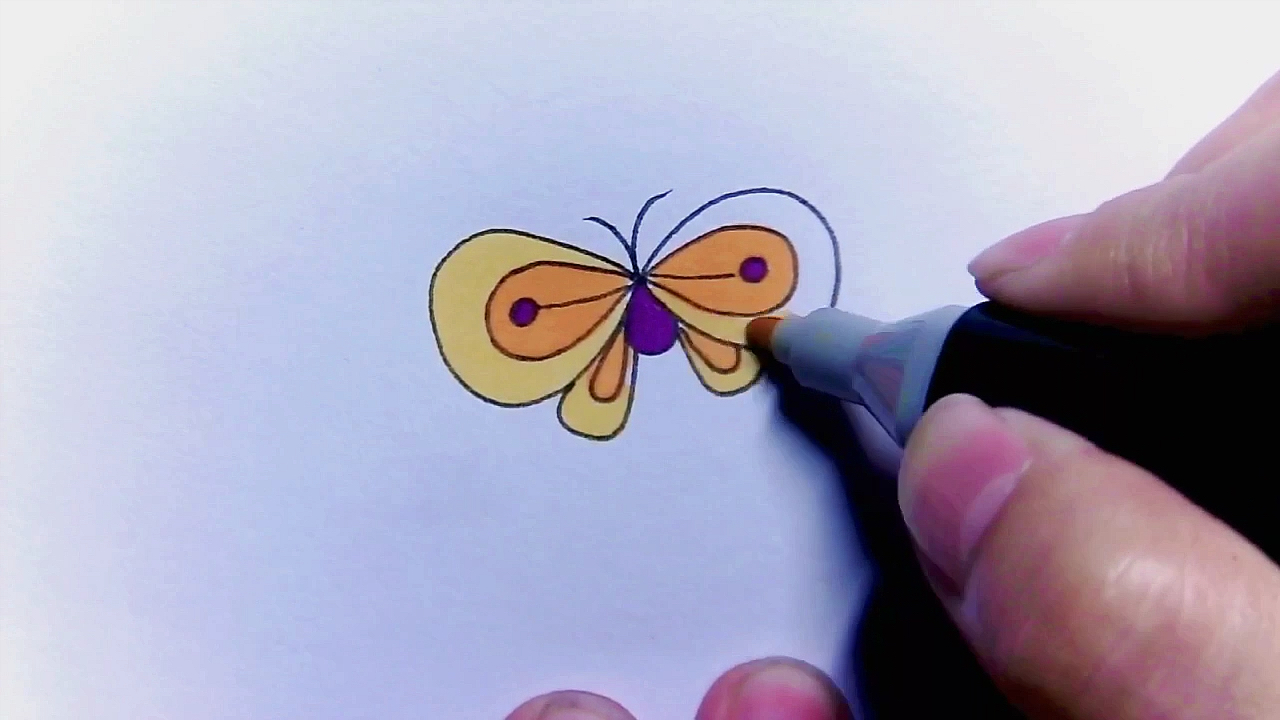 #简笔画#儿童画简笔画大全:用数字8画蝴蝶,在家就能学画画