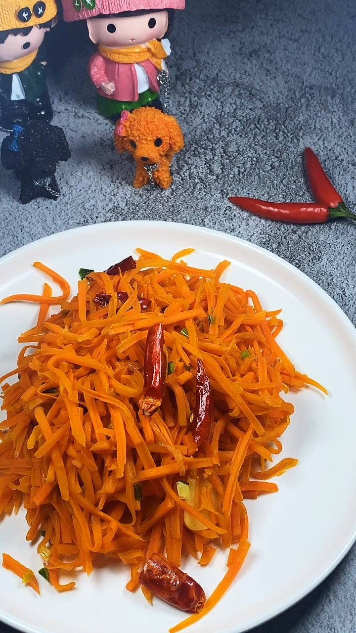#家乡特色美食#清炒胡萝卜丝,素菜也可以很美味